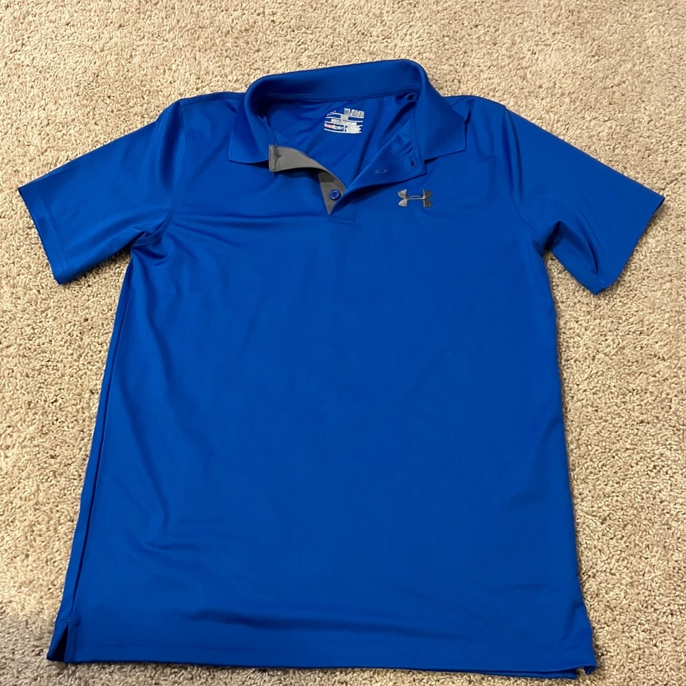 Under Armour Boy’s Polo Shirt - Bright Blue with Gray Accents